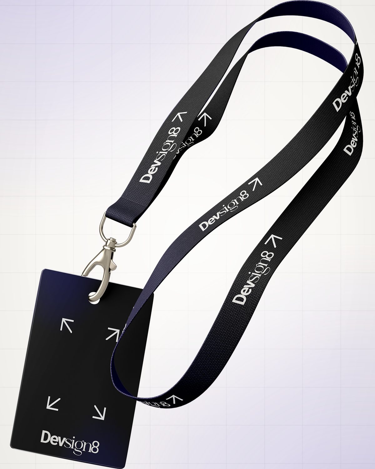 Devsign8 branded ID badge and lanyard